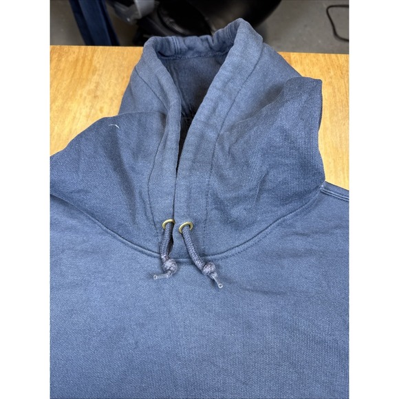 Carhartt K288 Long Sleeve Hoodie Mens L Navy Blue Distressed Workwear Grunge - Picture 3 of 16